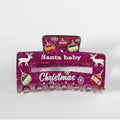 Purple Glitter Christmas Hair Claw Clip