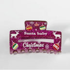 Purple Glitter Christmas Hair Claw Clip