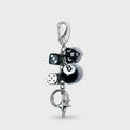 Black Acrylic Keyring With Lucky Charms
