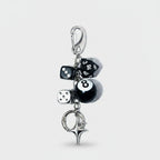 Black Acrylic Keyring With Lucky Charms