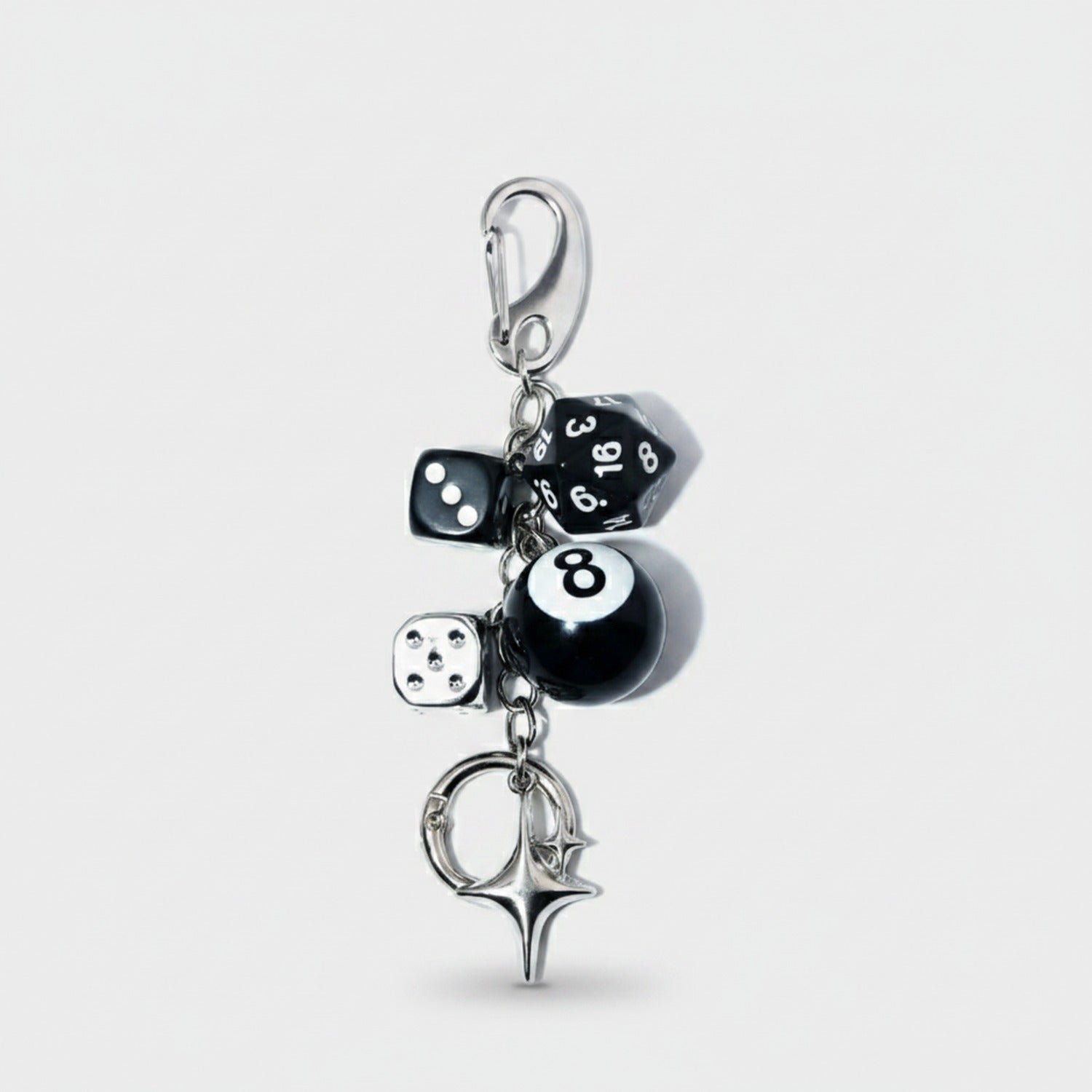 Black Acrylic Keyring With Lucky Charms