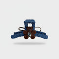 Blue Denim Teddy Bear Hair Claw Clip
