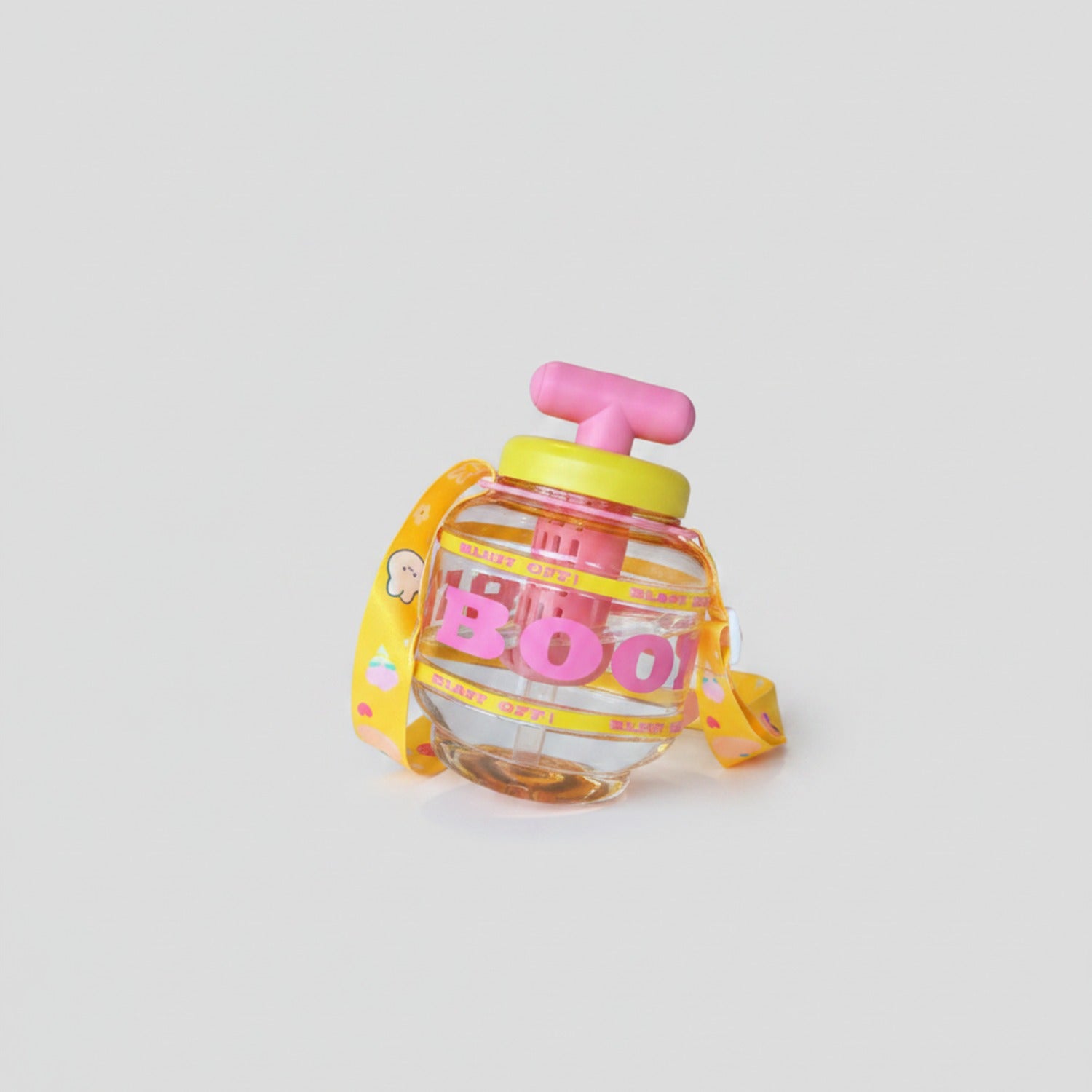 Pink Bubble Pump Tumbler With Turquoise Strap
