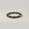 Black And Gold Chain Link Bracelet With Rose Charms
