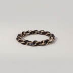 Black And Gold Chain Link Bracelet With Rose Charms