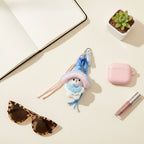 Pink Mushroom Plush Phone Charm With Ribbon Strap