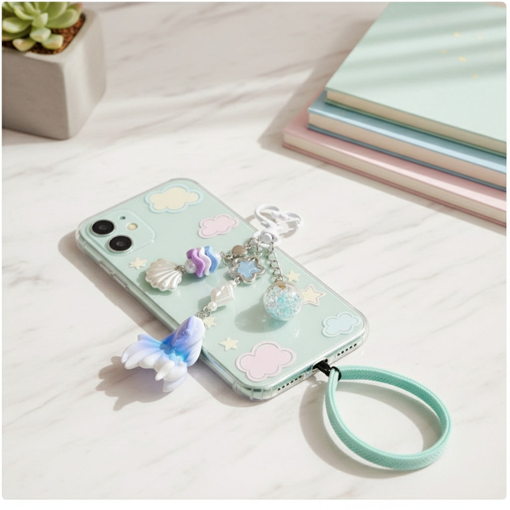 Pink Flower Charm Acrylic Keyring With Heart Top
