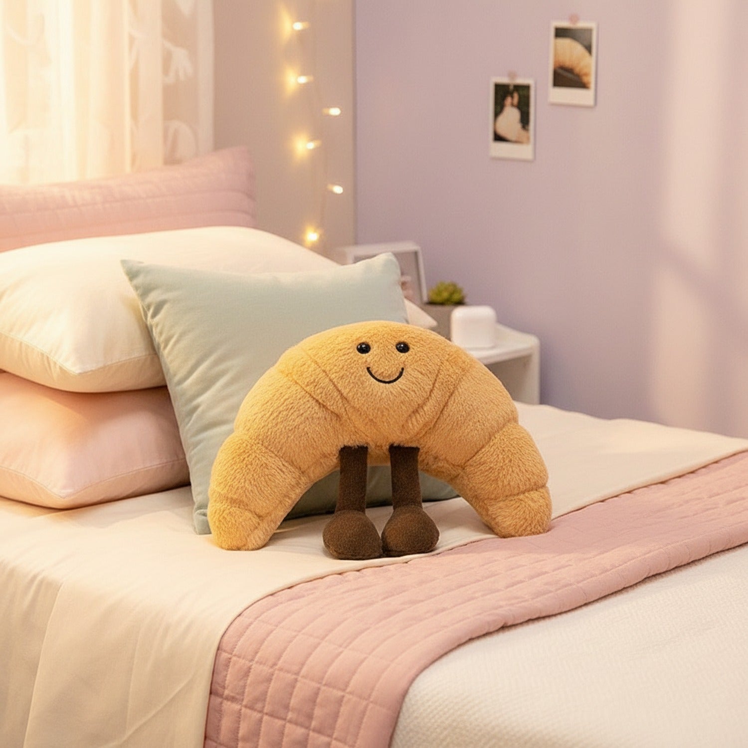 Cute Beige Bunny Plush Toy With Brown Feet