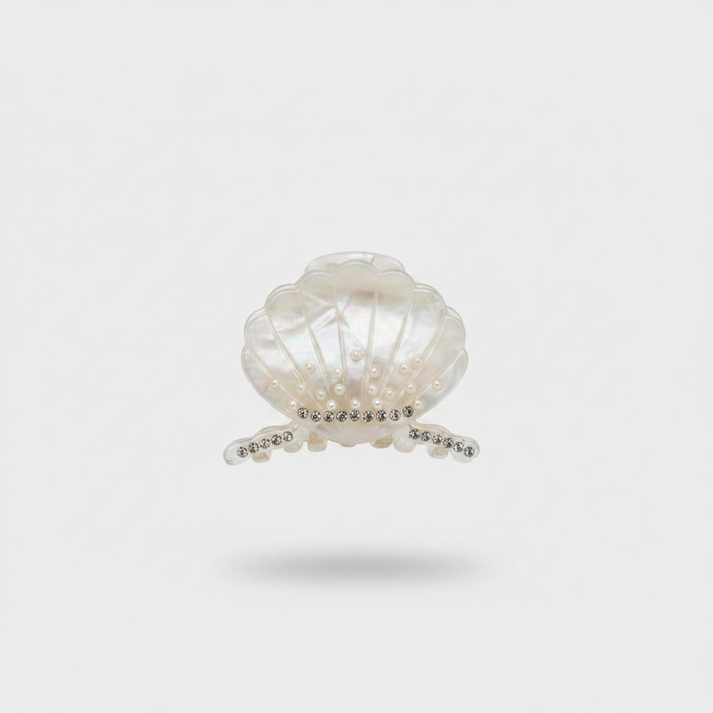 Pearl Beaded Shell Hair Claw Clip