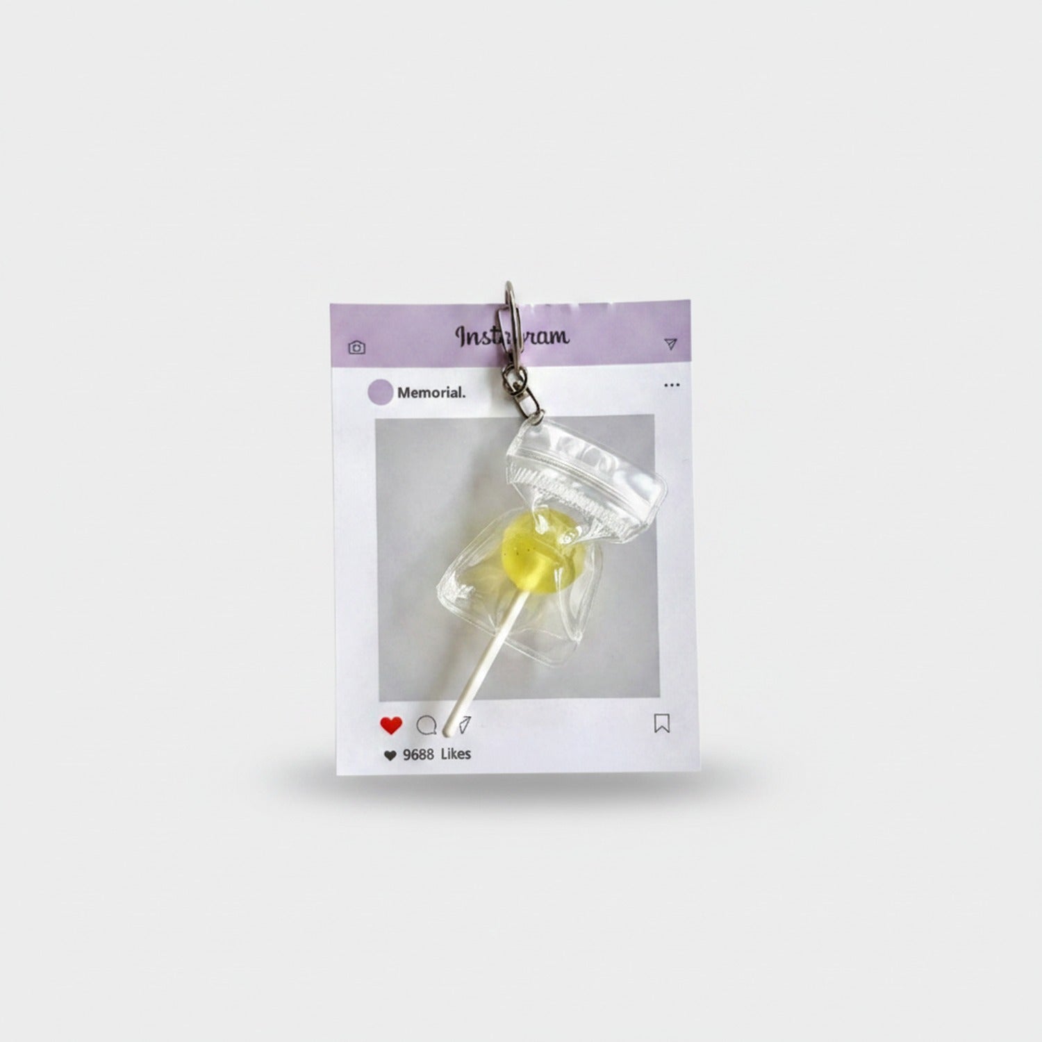 Purple Lollipop Acrylic Keyring Charm