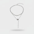 Silver Layered Chain Pendant Necklace