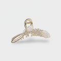 Leaf Rhinestone Pearl Hair Claw Clip