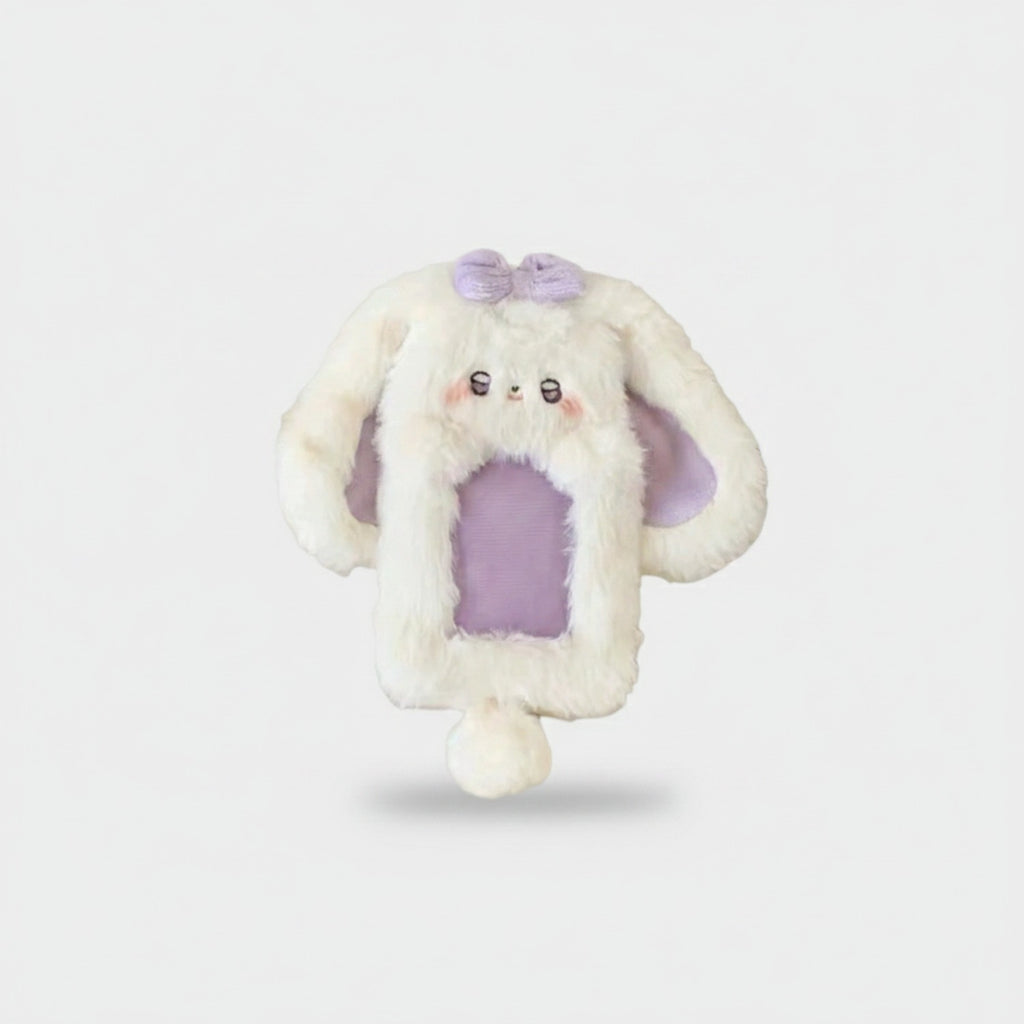 Fluffy Purple Bunny Ear Phone Charm