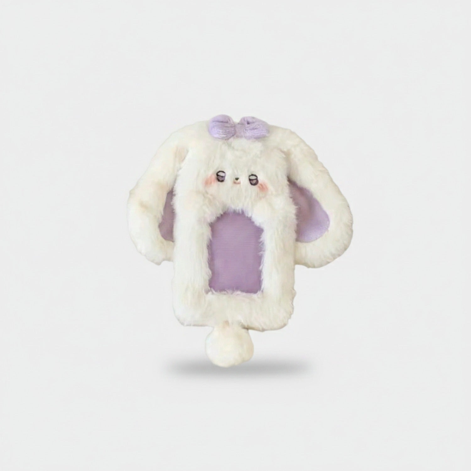 Fluffy Purple Bunny Ear Phone Charm