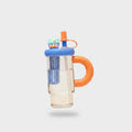 Cute Duck Character Glass Tumbler with Orange Handle