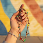 Pearl Beaded Phone Strap With Heart Charm