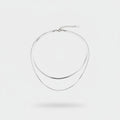 Layered Snake Chain Necklace Silver