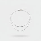 Layered Snake Chain Necklace Silver