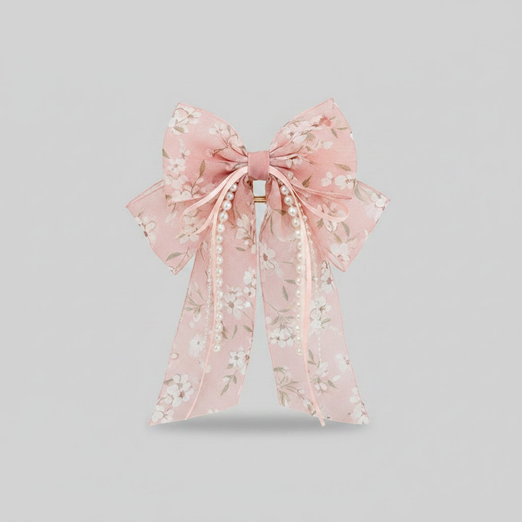 Floral Pearl Beaded Hair Claw Clip