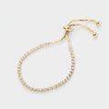 Gold Cubic Zirconia Adjustable Tennis Bracelet