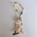 Kawaii Cat Beaded Phone Charm Strap With Colorful Beads
