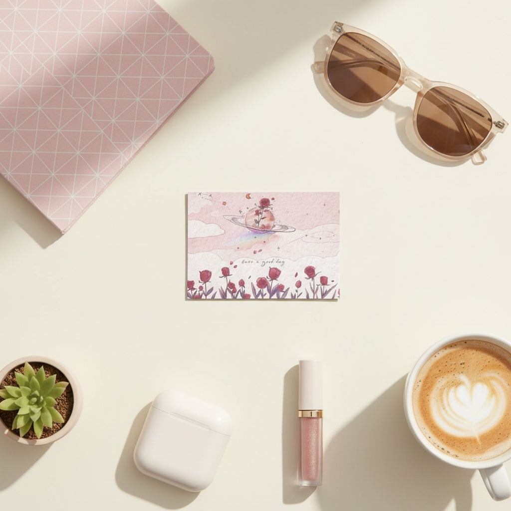 Rose Flower Aesthetic Lined Notebook Set
