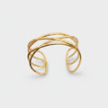 Gold Interlocking Cuff Bracelet With Oval Details