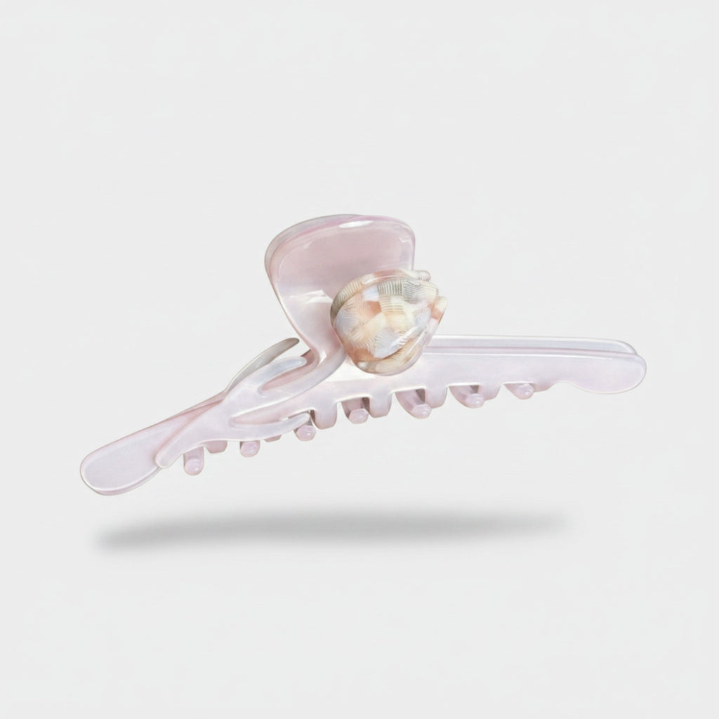 Pearl Shell Translucent Pink Hair Claw