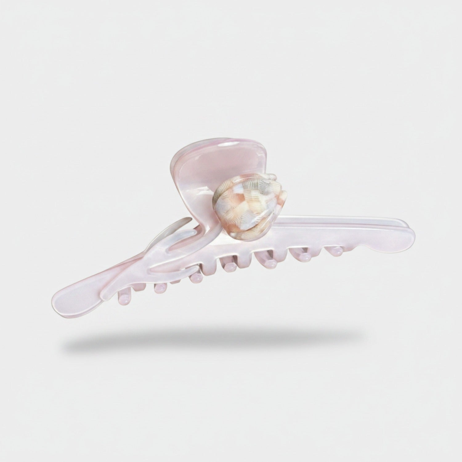 Pearl Shell Translucent Pink Hair Claw