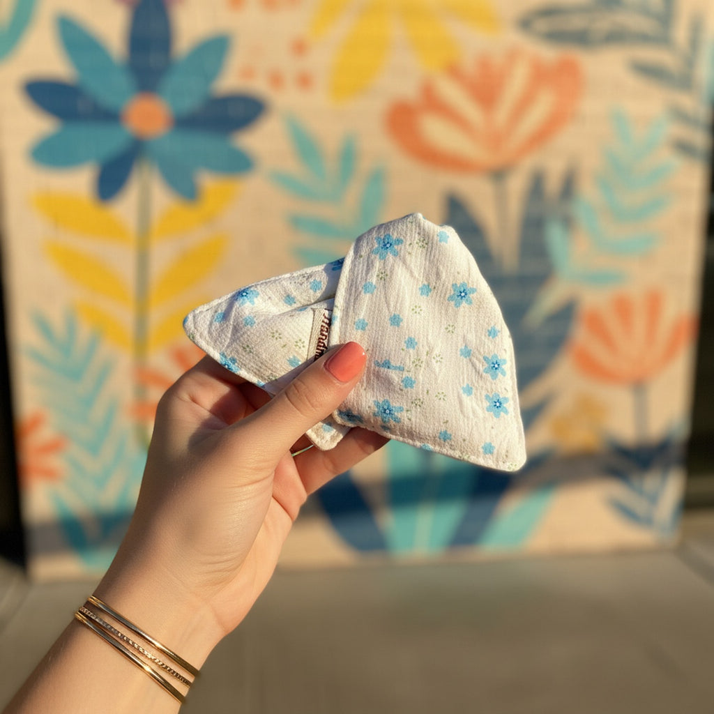 Blue Floral Fabric Hair Claw Clip
