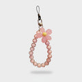 Pink Beaded Flower Acrylic Keyring Charm