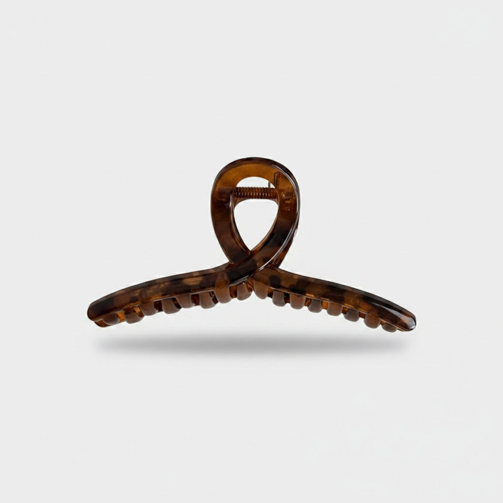 Tortoiseshell Brown Claw Hair Clip Beaded