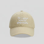 Cream Baseball Cap With Embroidered Text