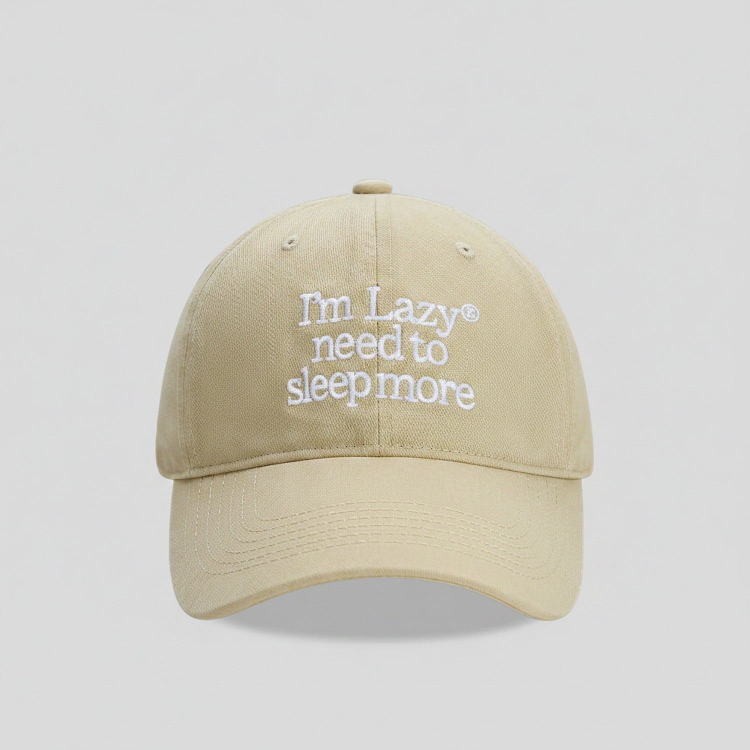 Cream Baseball Cap With Embroidered Text