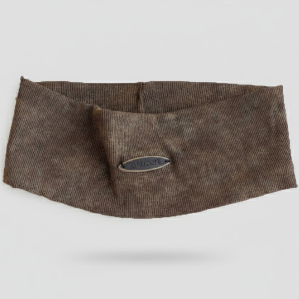 Ribbed Knit Headwrap in Taupe Brown