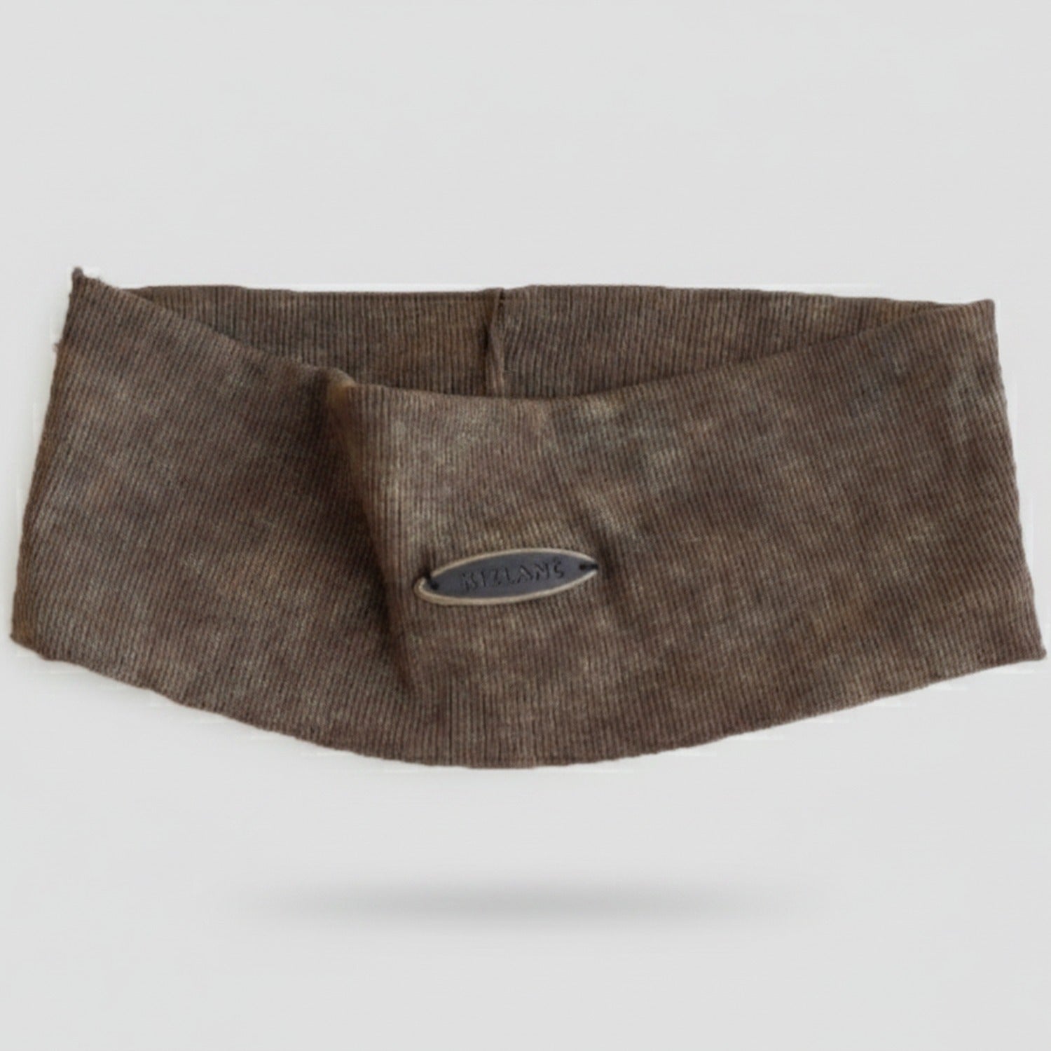 Ribbed Knit Headwrap in Taupe Brown