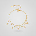 Gold Crystal Charm Dangle Anklet
