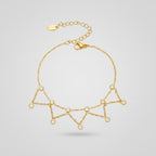 Gold Crystal Charm Dangle Anklet