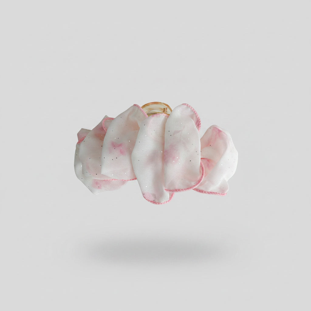 Pink Pearl Flower Claw Hair Clip