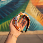 Autumn Leaves Padded Headband With Black Bow