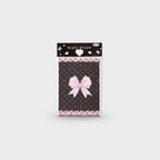Pink Bow Heart Pattern Black Notepad