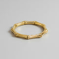 Gold Bamboo Segmented Bangle Bracelet