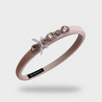 Pink Padded Headband With Rhinestone Gems