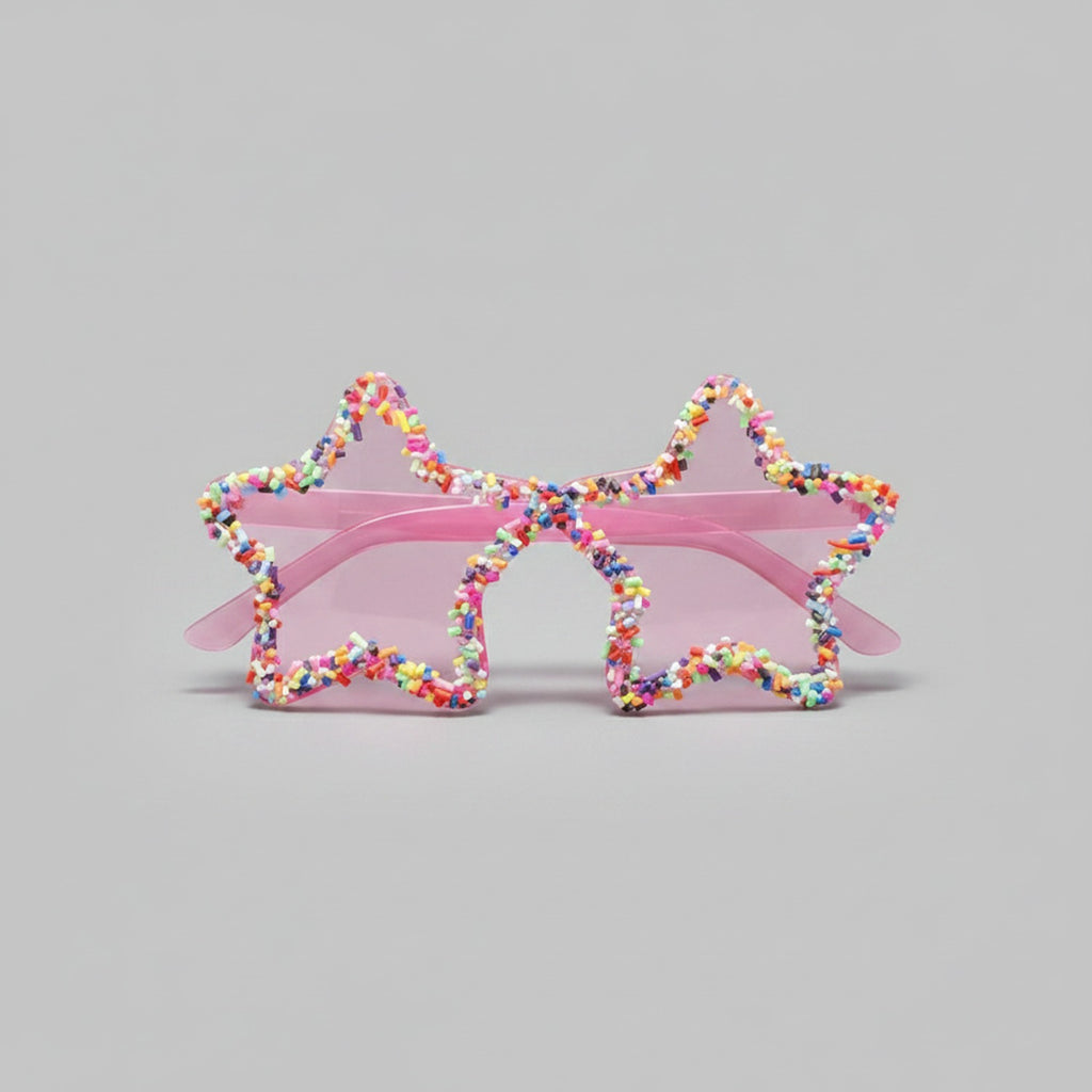 Star Shaped Beaded Pink Sunglasses