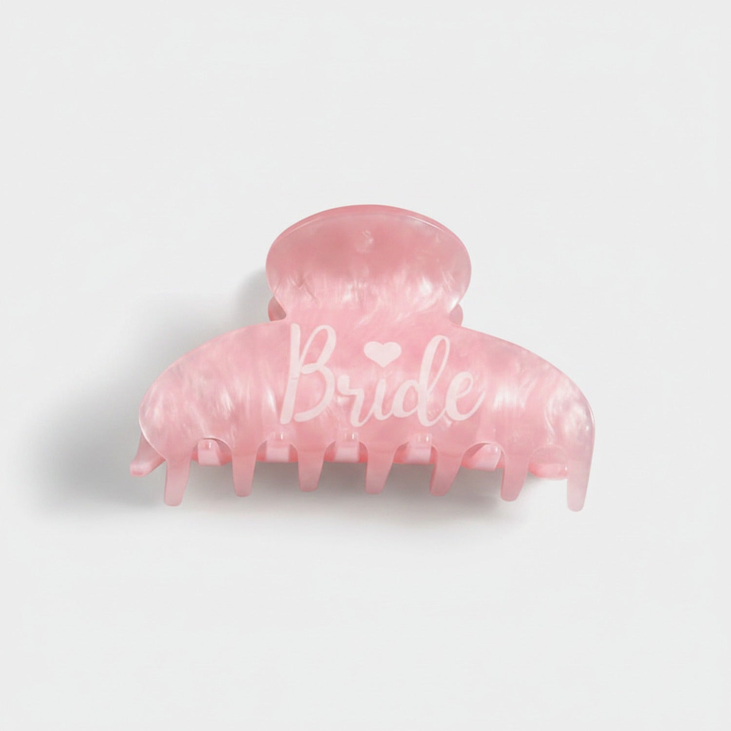 Pink Heart Bride Hair Claw Clip