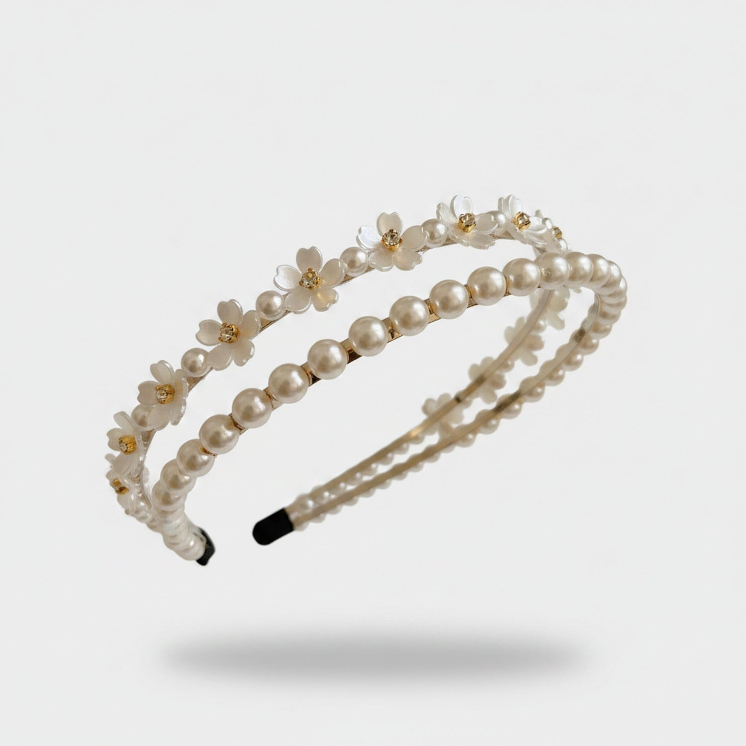 Pearl Beaded Flower Padded Headband