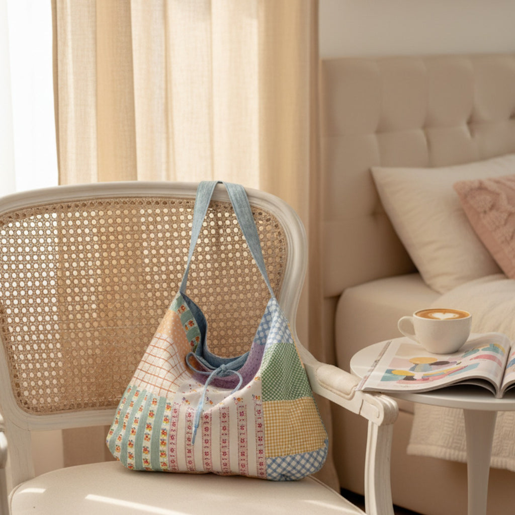 Patchwork Quilted Shoulder Tote Bag Multi-Color