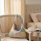 Patchwork Quilted Shoulder Tote Bag Multi-Color
