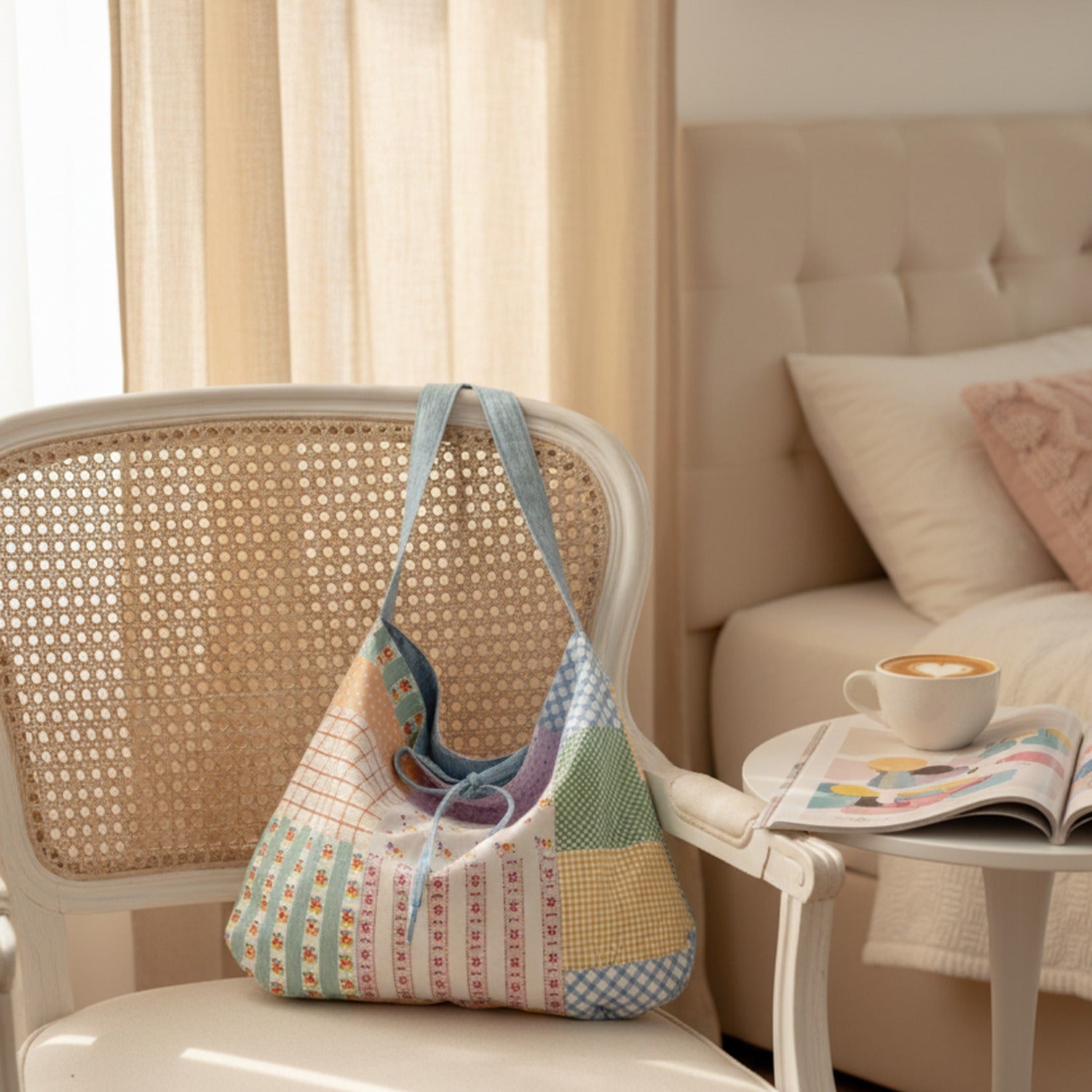 Patchwork Quilted Shoulder Tote Bag Multi-Color