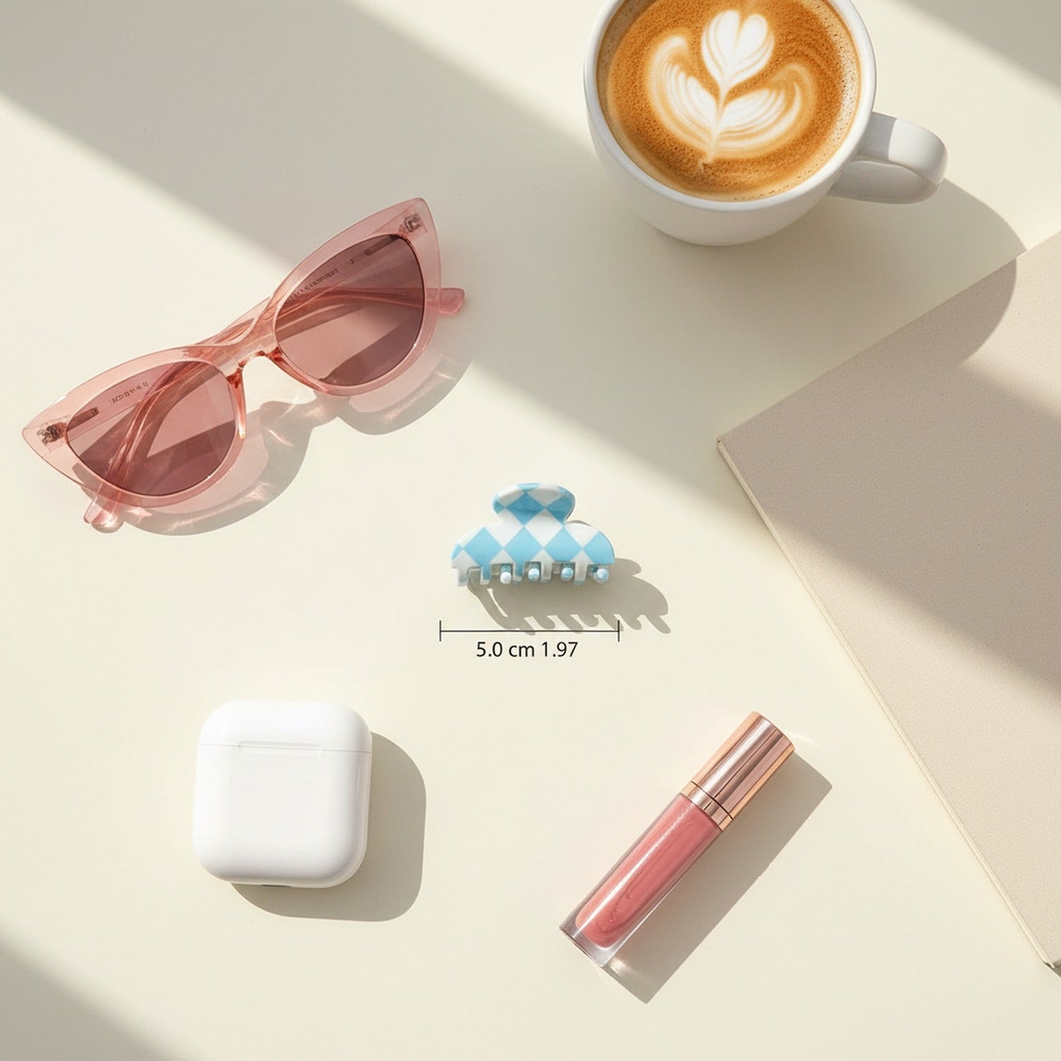 Checkered Hair Claws Colorblock Set Pack